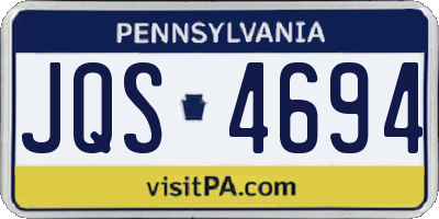 PA license plate JQS4694