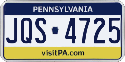 PA license plate JQS4725