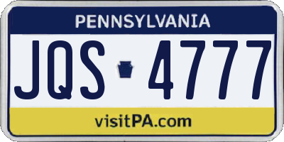 PA license plate JQS4777