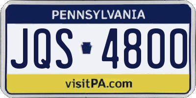 PA license plate JQS4800
