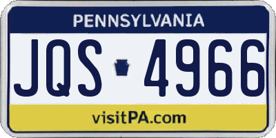 PA license plate JQS4966