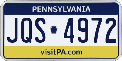 PA license plate JQS4972