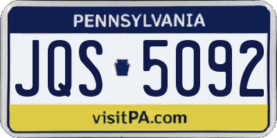 PA license plate JQS5092