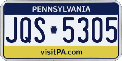 PA license plate JQS5305