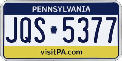PA license plate JQS5377