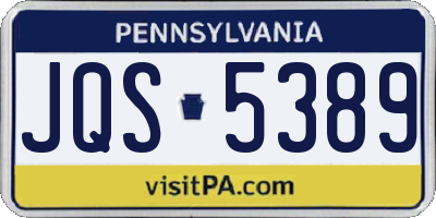 PA license plate JQS5389