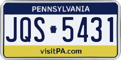 PA license plate JQS5431