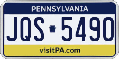 PA license plate JQS5490