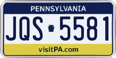 PA license plate JQS5581