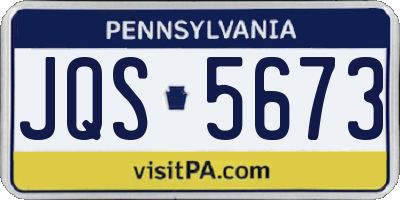 PA license plate JQS5673