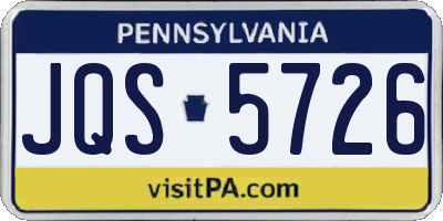 PA license plate JQS5726