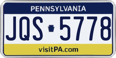 PA license plate JQS5778