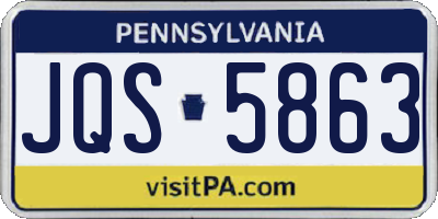 PA license plate JQS5863