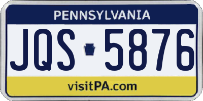 PA license plate JQS5876