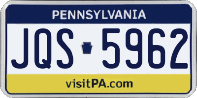 PA license plate JQS5962