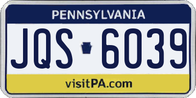 PA license plate JQS6039