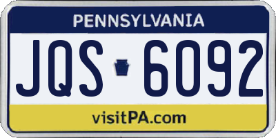 PA license plate JQS6092