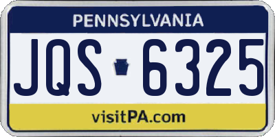 PA license plate JQS6325
