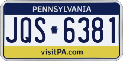 PA license plate JQS6381