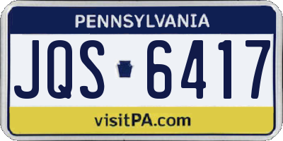 PA license plate JQS6417