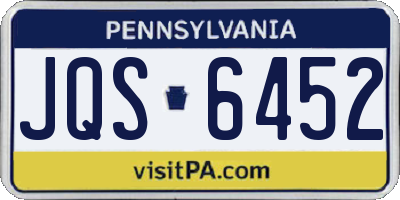 PA license plate JQS6452