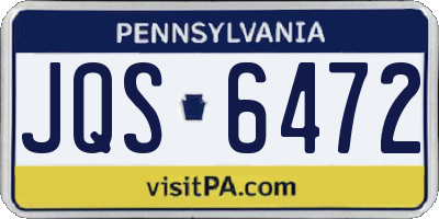 PA license plate JQS6472
