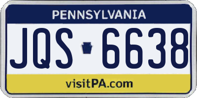 PA license plate JQS6638