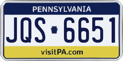 PA license plate JQS6651