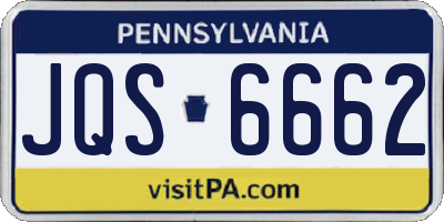 PA license plate JQS6662
