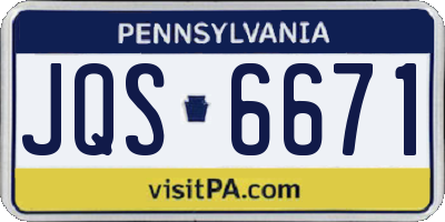 PA license plate JQS6671