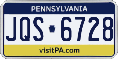 PA license plate JQS6728