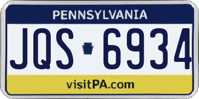 PA license plate JQS6934