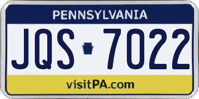 PA license plate JQS7022