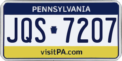 PA license plate JQS7207