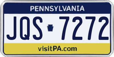 PA license plate JQS7272