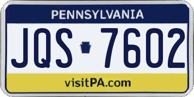 PA license plate JQS7602