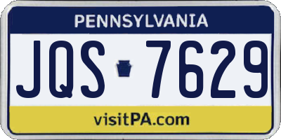 PA license plate JQS7629
