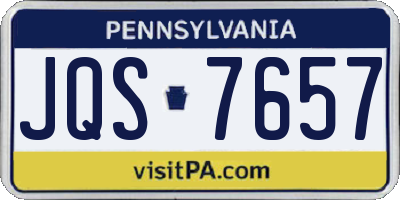 PA license plate JQS7657