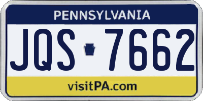 PA license plate JQS7662