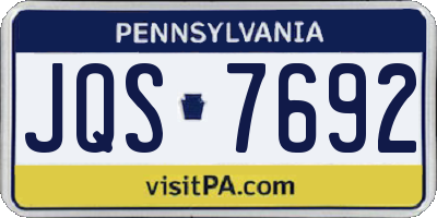 PA license plate JQS7692