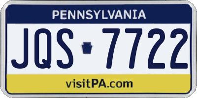 PA license plate JQS7722