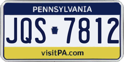 PA license plate JQS7812