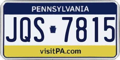 PA license plate JQS7815