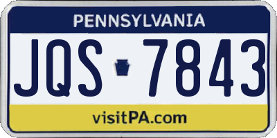 PA license plate JQS7843