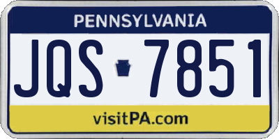 PA license plate JQS7851