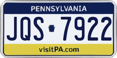 PA license plate JQS7922