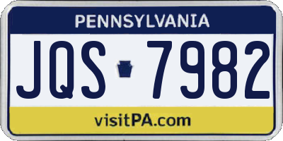 PA license plate JQS7982