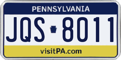 PA license plate JQS8011
