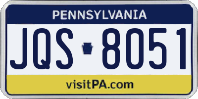 PA license plate JQS8051