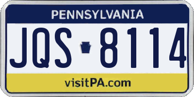 PA license plate JQS8114